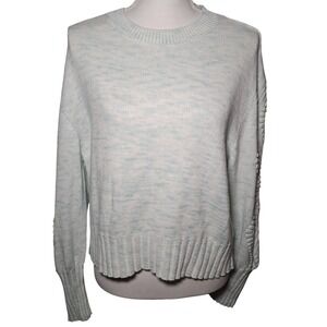 Design History Space Dye Marled Crewneck Sweater XS Blue White Textured Comfy